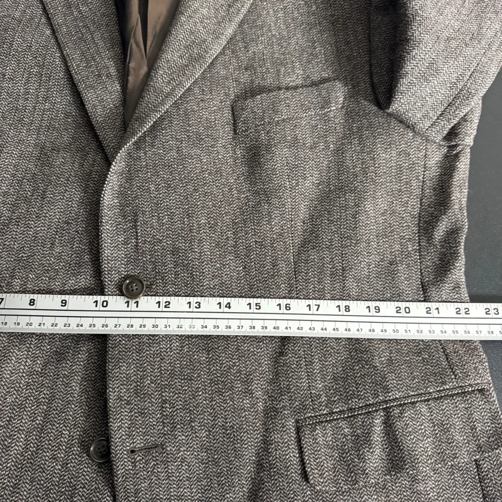 Calvin Klein Men‎ Wool Herringbone Blazer Jacket Sport Coat 46R